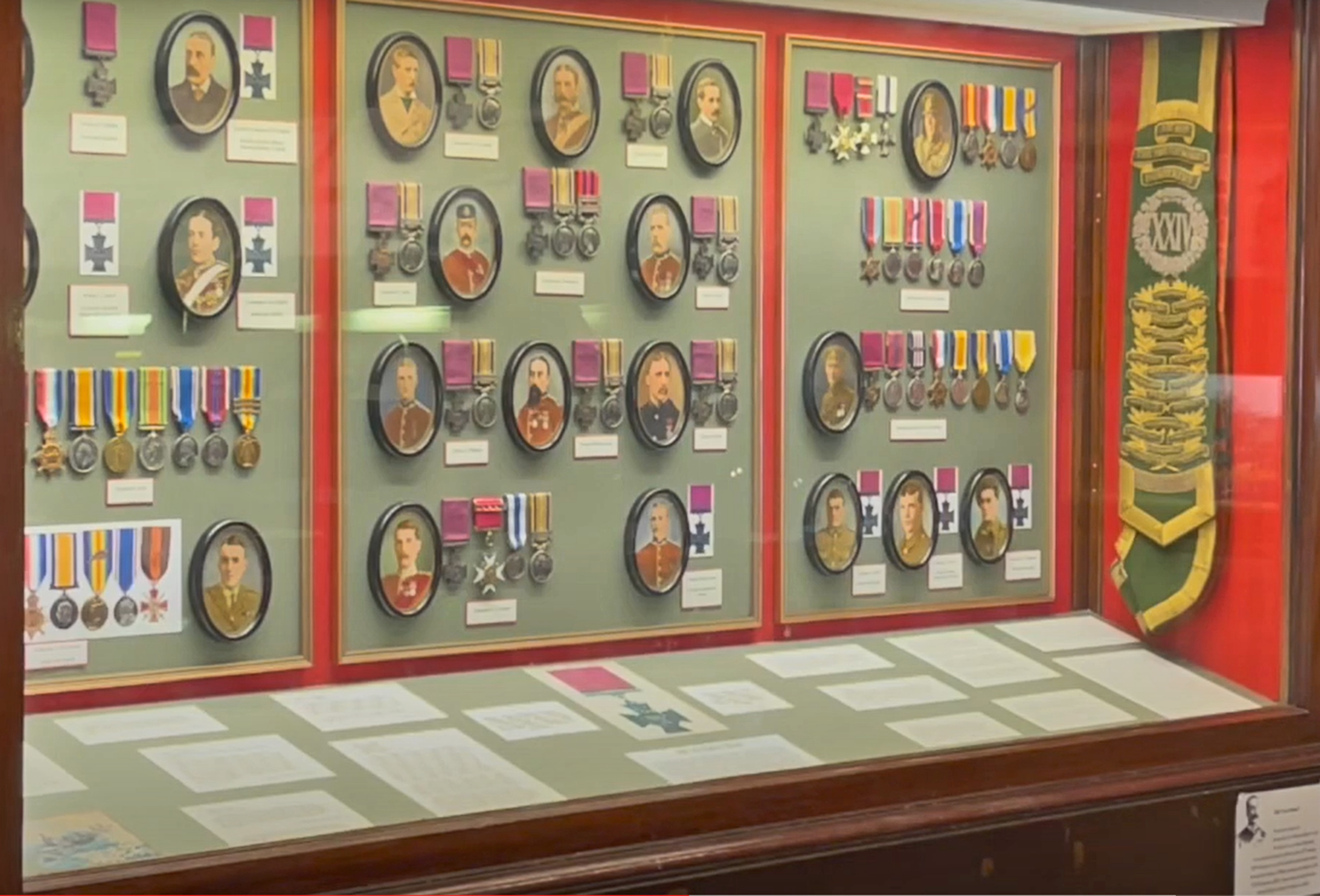 Medals on display at the Museum of the Royal Welsh in Brecon