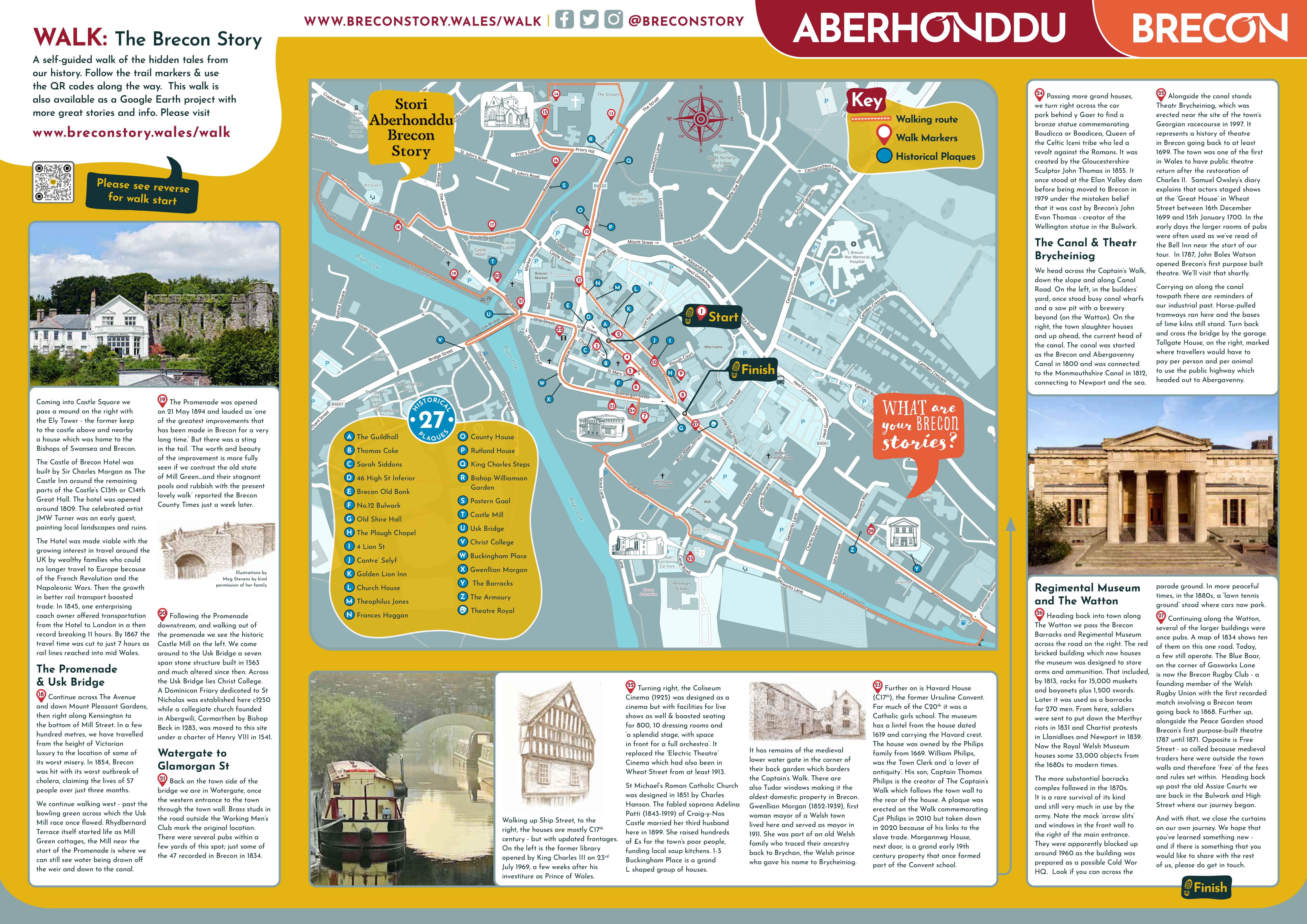 Brecon history trail map