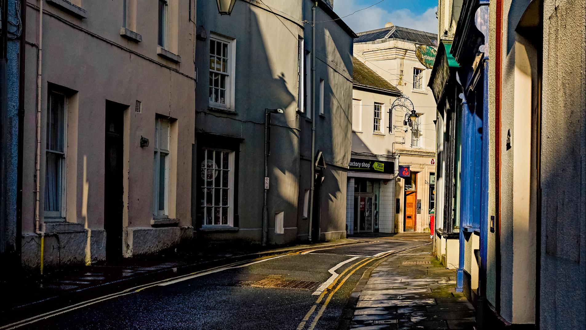 Street in Brecon in the sunshine