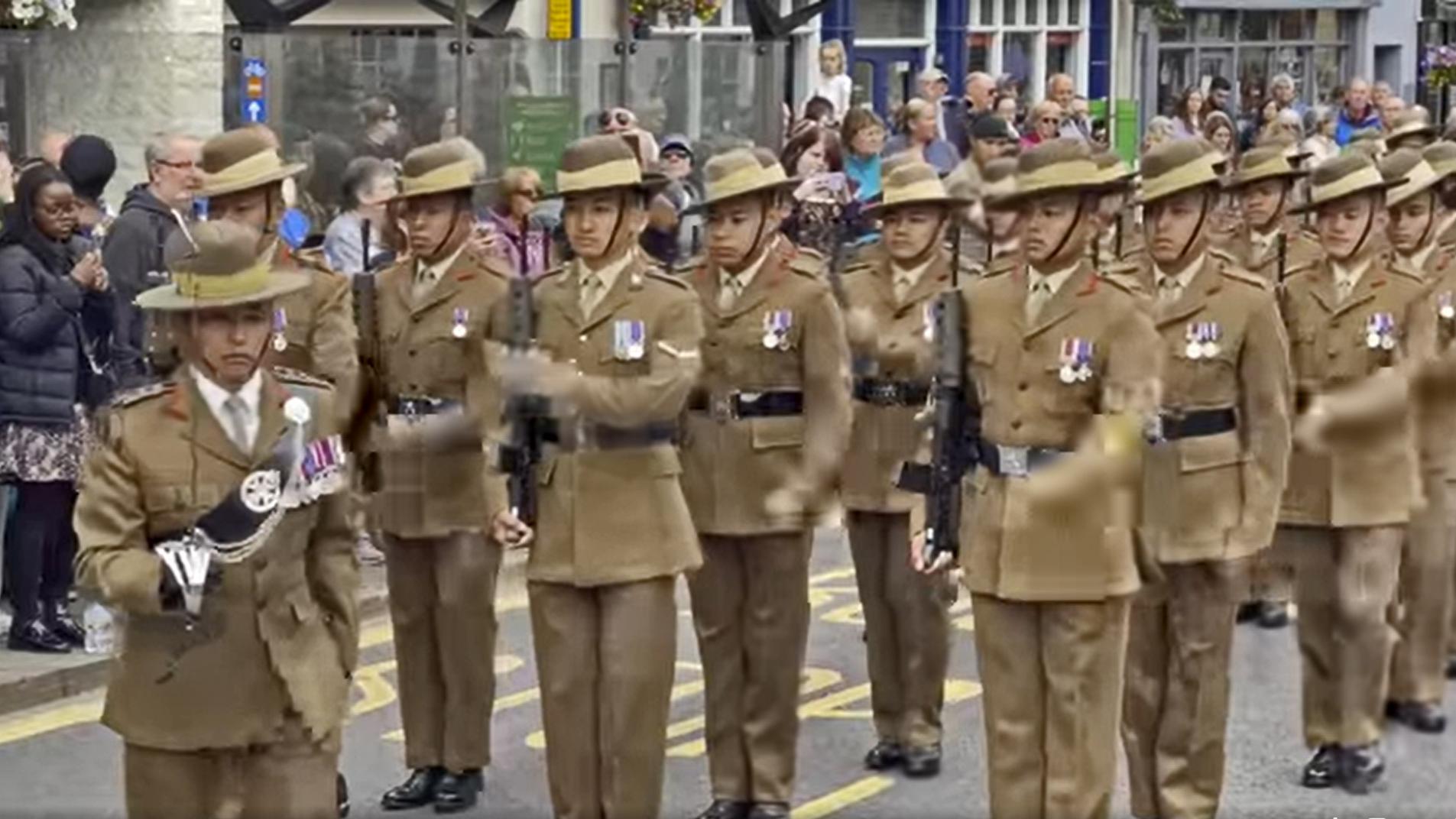 The annual Gurkha parade in Brecon town, Wales