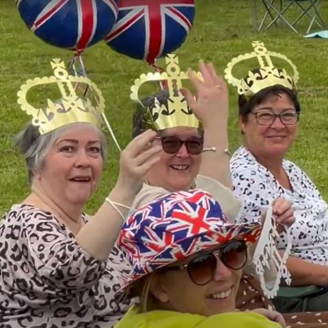 Enjoying the queen's jubilee celebrations in Brecon